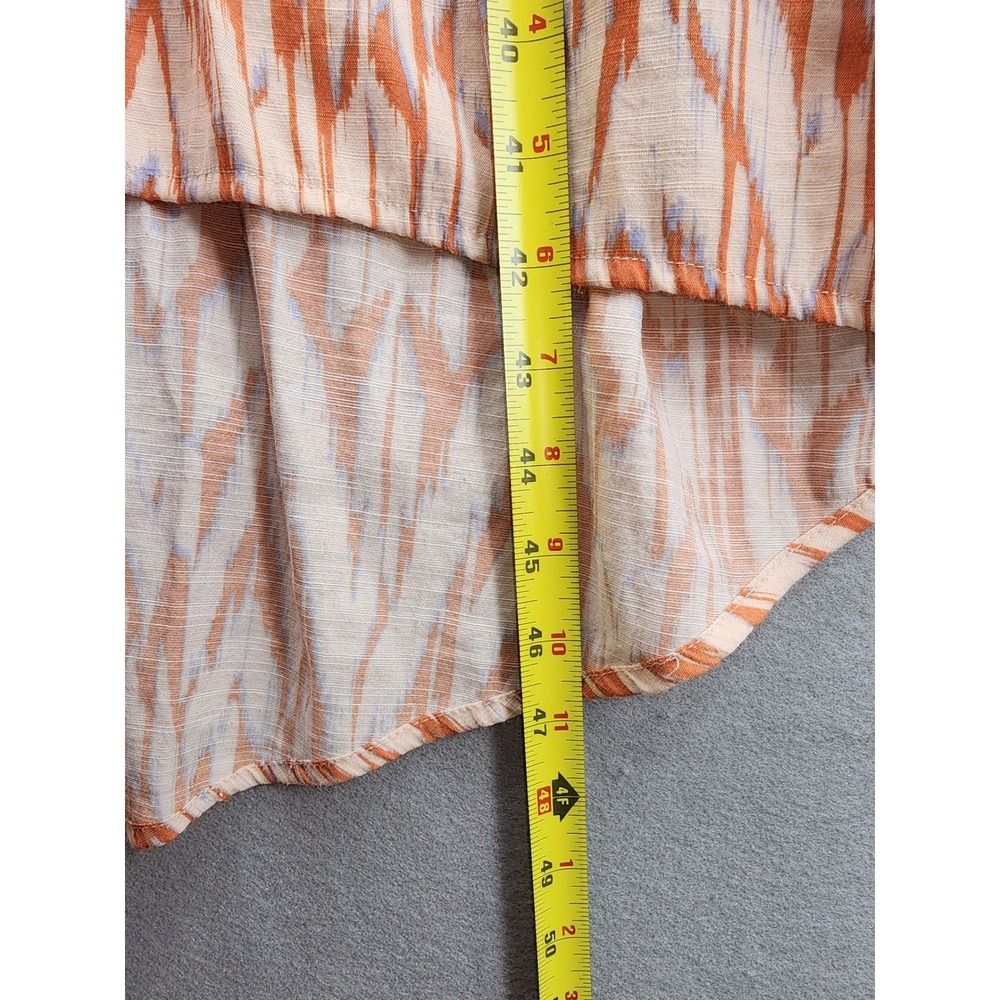Nine West Petites Ikat Print High-Low Midi Dress Rust Orange Sleeveless PXS New - Picture 12 of 12